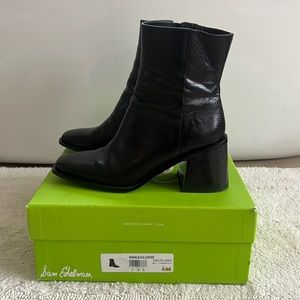 Sam Edelman Winnie Black leather booties.
